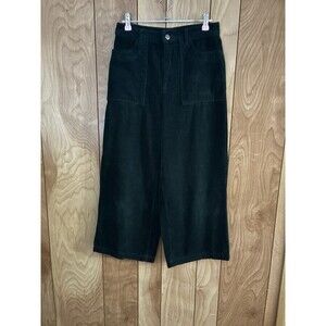 Forever 21 Women’s cropped, wide-leg corduroy jeans Dark Green Size Medium F21 M